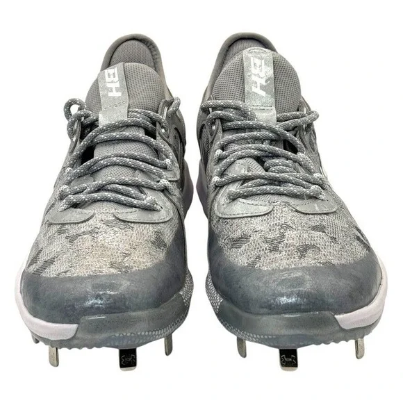 Under Armour Harper 8 Low ST Men's Size 11.5 Metal Baseball Cleats White Gray - Picture 4 of 8